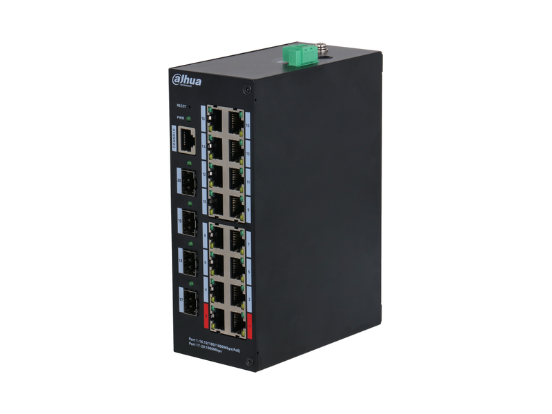 20 Port Managed Hardened Gigabit Switch with 16 PoE Ports HS4420-16GT-190